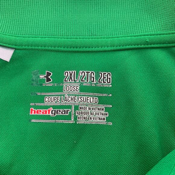 Men's Under Armour Green Notre Dame Fighting Irish Wordmark T2 Polo Size 2XL - Picture 14 of 15